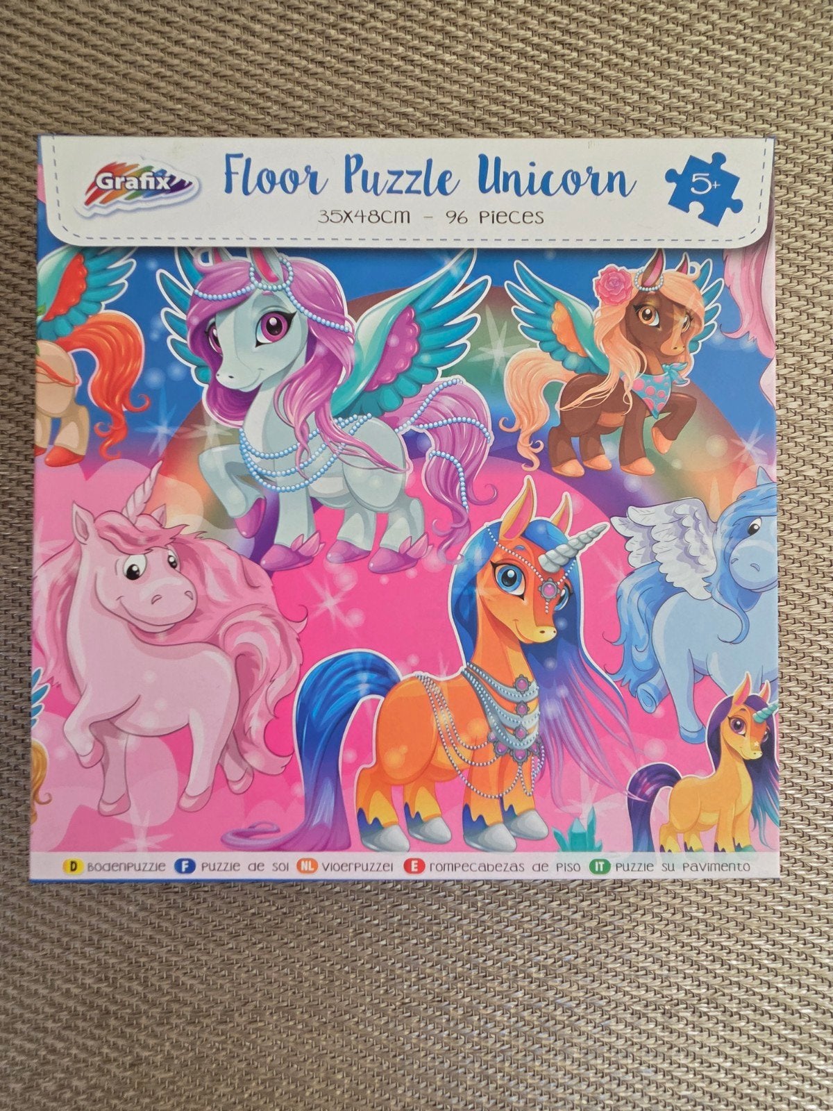 Grafix Vloerpuzzel Eenhoorn 96 Stukjes, Ophalen of Verzenden, Gebruikt, Grafix