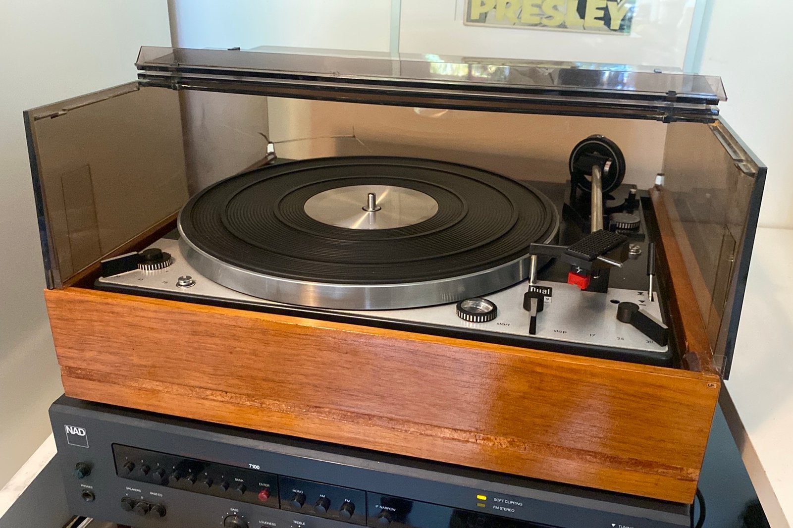 Dual 1229 gereviseerd, Shure M91GD element., Ophalen, Automatisch, Refurbished, Platenspeler