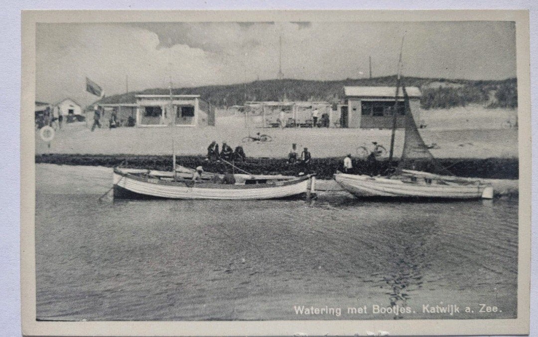 Katwijk aan zee - Watering met Bootjes, Ophalen of Verzenden, 1920 tot 1940, Ongelopen, Zuid-Holland