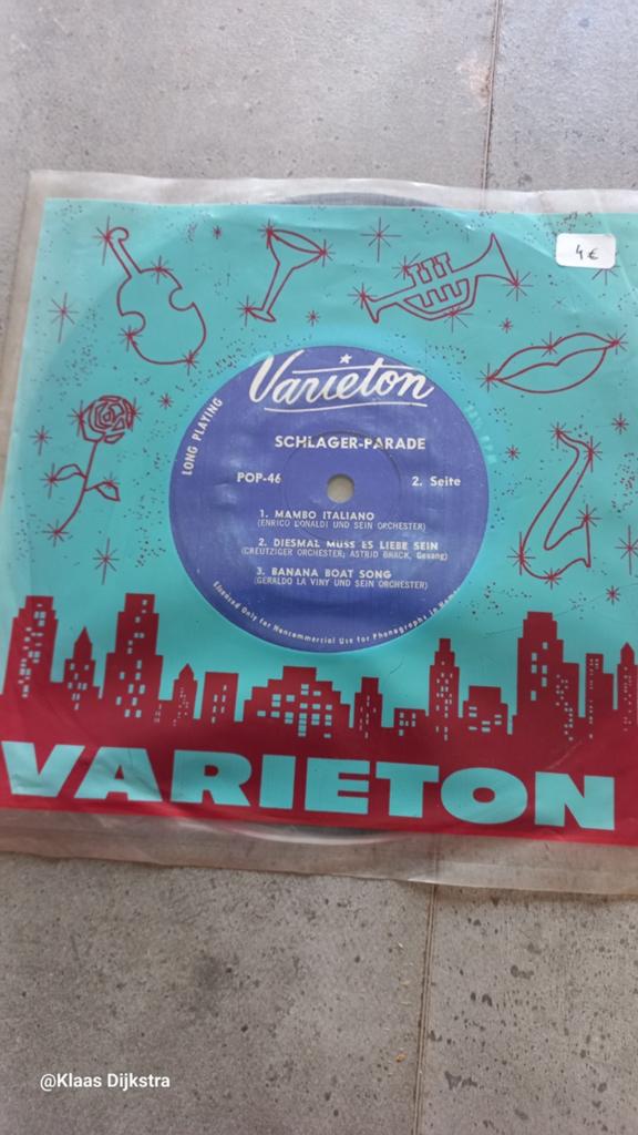 Varieton Schlager-Parade POP-46 Vinyl EP - Mambo Italiano, Cd's en Dvd's, Vinyl | Nederlandstalig, Gebruikt, 7 inch, Ophalen of Verzenden