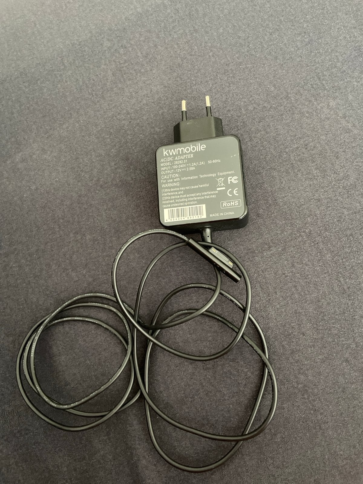 KWmobile AC/DC Adapter 12V 2.58A Oplader, Ophalen, Zo goed als nieuw