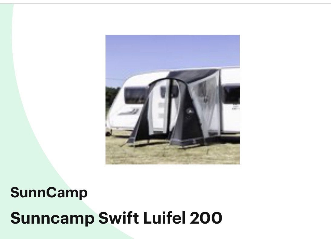 Nieuw SunnCamp Swift Luifel 200 - Ongebruikt!, Caravans en Kamperen, Ophalen, Nieuw, Polyester, Overige merken