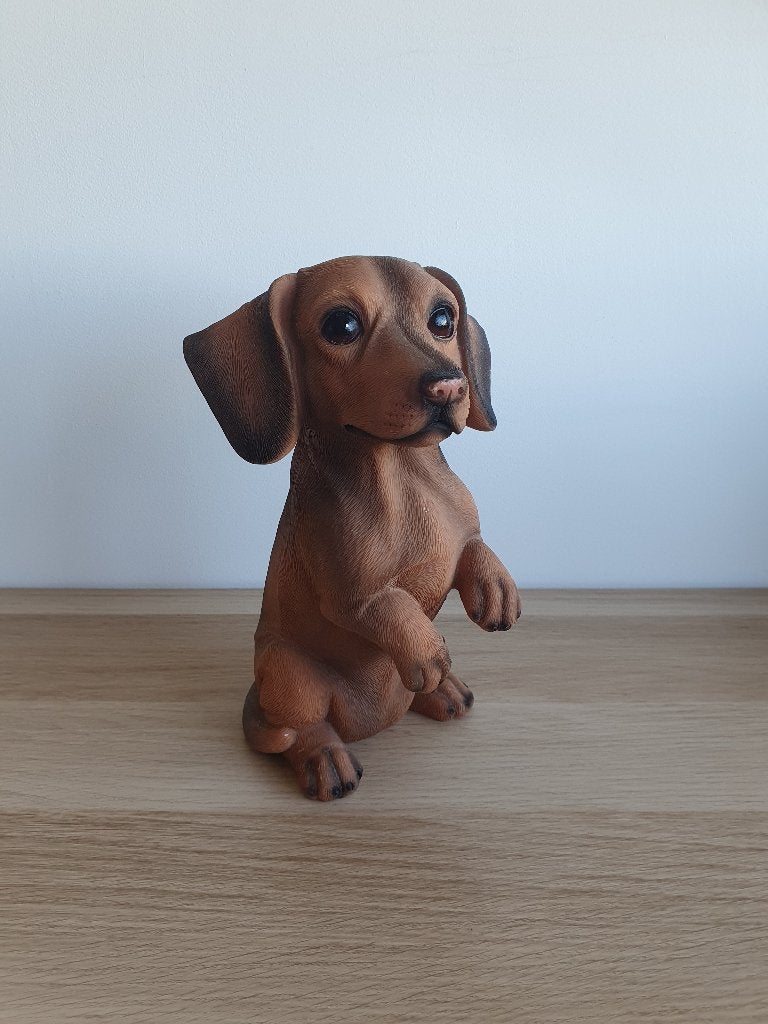Teckel hondenbeeldje kunststof 26,5 cm, Verzenden, Overige stijlen, Kunststof, Zo goed als nieuw