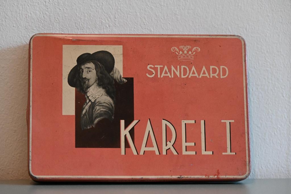 Sigarenblik Karel I standaard, Verzamelen, Rookartikelen, Aanstekers en Luciferdoosjes, Ophalen, Gebruikt, Overige typen