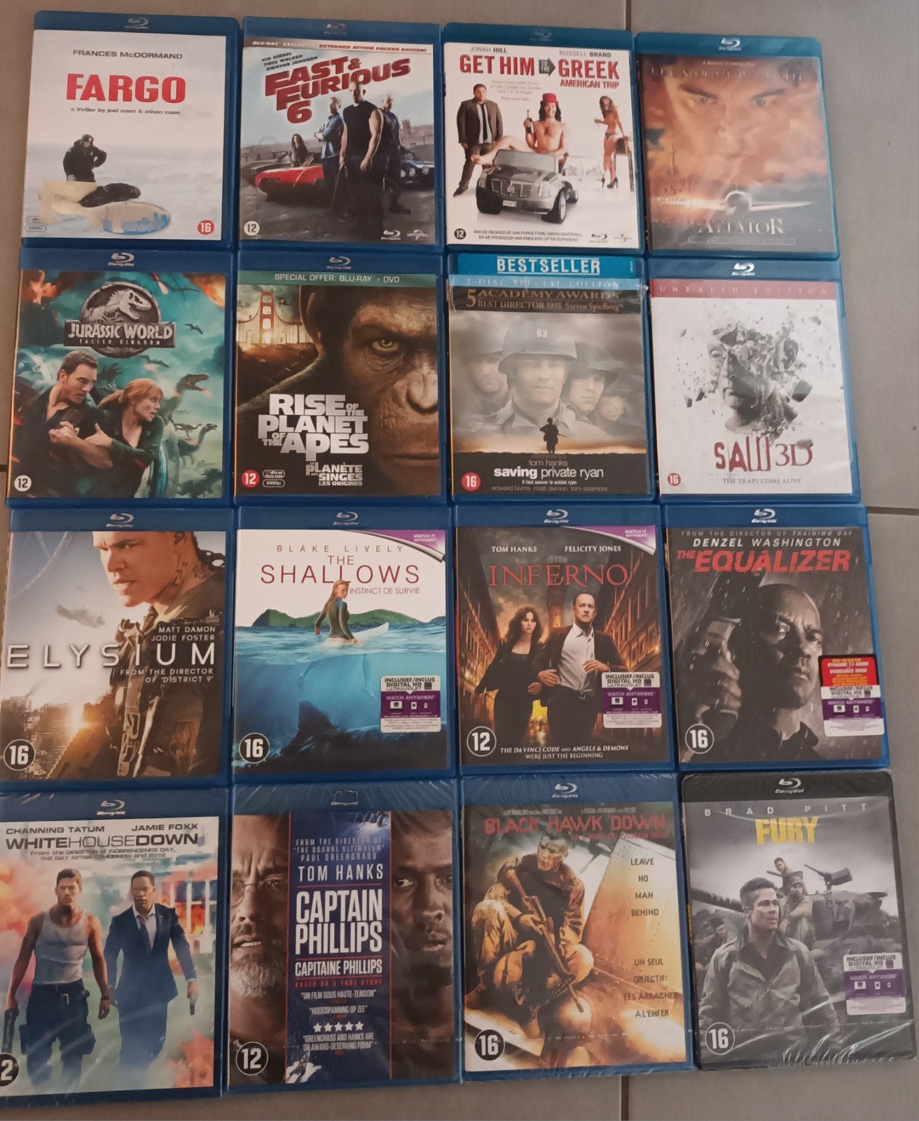 16 blu ray pakket (onderste 4 nog nieuw in de verpakking), Cd's en Dvd's, Blu-ray, Verzenden, Nieuw in verpakking