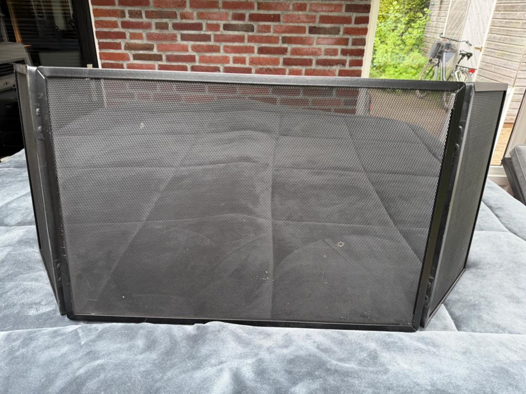 Haarscherm  / Vonkenscherm 140 x 48. Zwart metaal, Huis en Inrichting, Ophalen, Vrijstaande haard, Houthaard