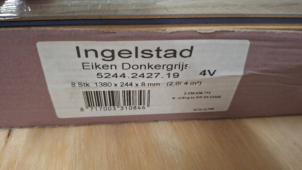 Mooie ingelstad Eiken donker grijs laminaat, Ophalen, ., ., Nieuw