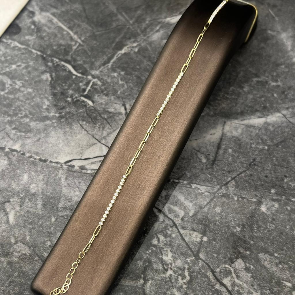 14 karaat gouden armband tennisarmband, Ophalen of Verzenden, Nieuw, Goud