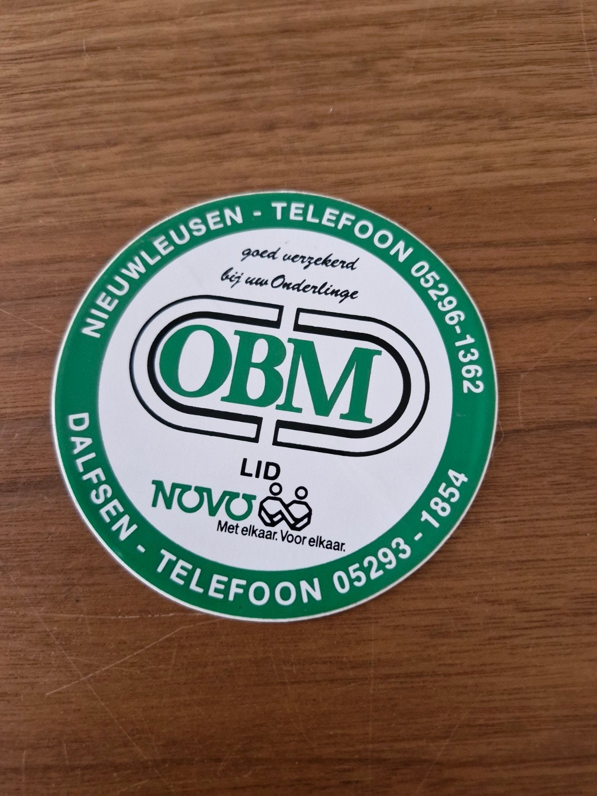 11294 OBM Sticker - Nieuwleusen Dalfsen Verzekeringen, Ophalen of Verzenden, Zo goed als nieuw
