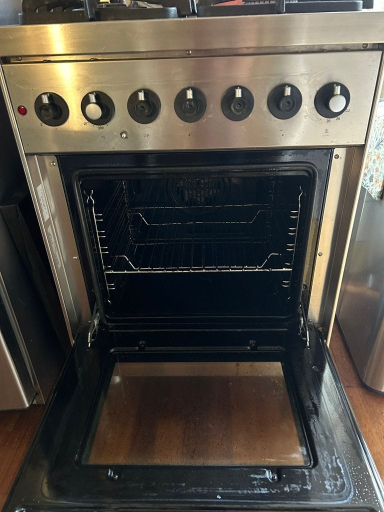 Solitaire oven met gasfornuis, Ophalen, 45 tot 50 cm, Gebruikt, 60 cm of meer