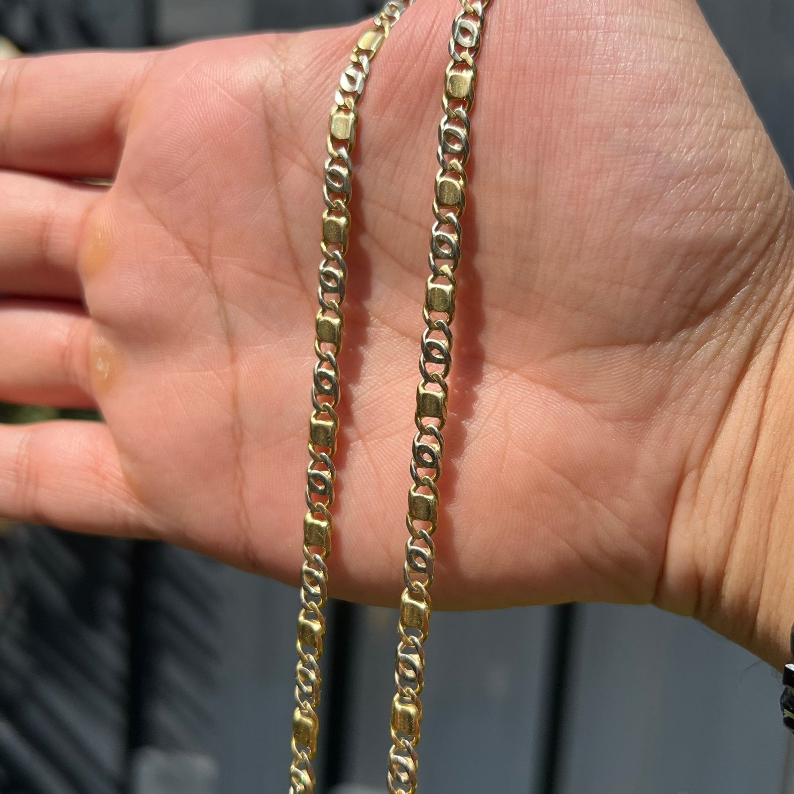 18k gouden ketting massief 30 gram valkenoog schakel, Ophalen of Verzenden, Zo goed als nieuw, Goud