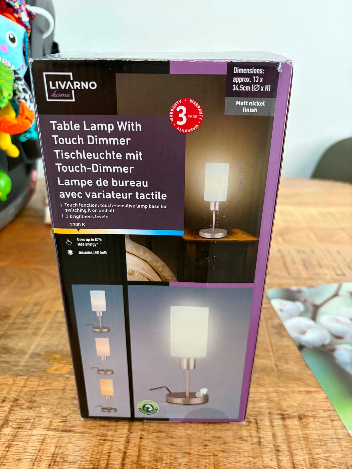 Livarno lamp with dimer, Huis en Inrichting, Ophalen of Verzenden, Minder dan 50 cm