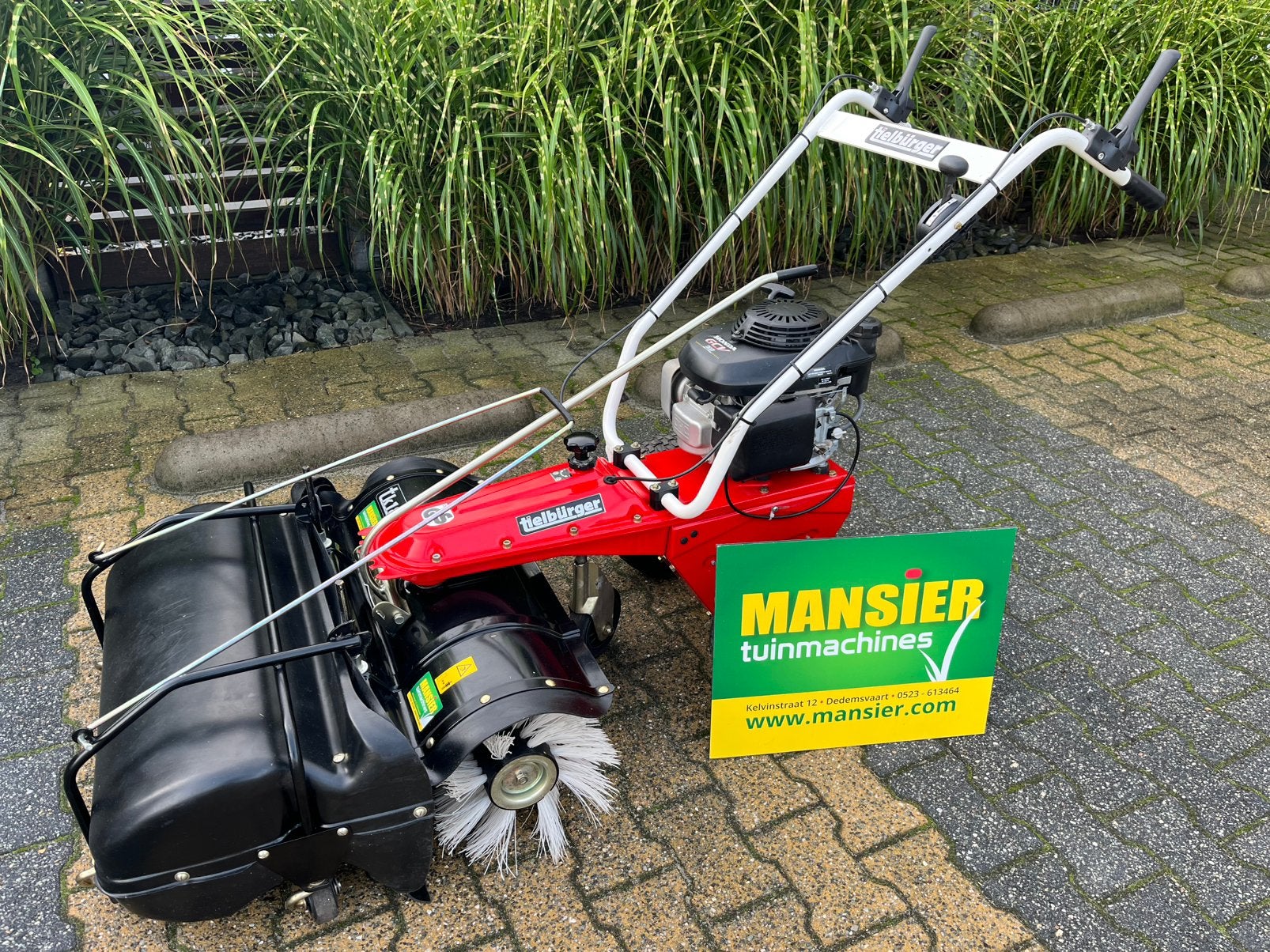 Veegmachine Tielburger TK18 met opvang. Gebruikt, Ophalen, Tielburger, Info@mansier.com, Dedemsvaart