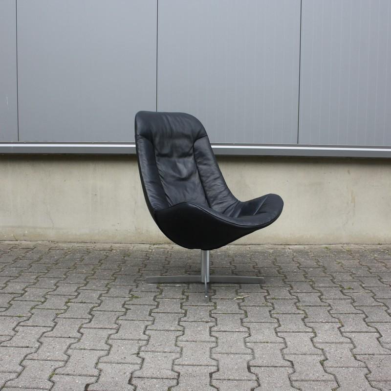 Gelderland 7400 draaifauteuil | Zwart leer, Ophalen, Gebruikt, Onbekend, Onbekend