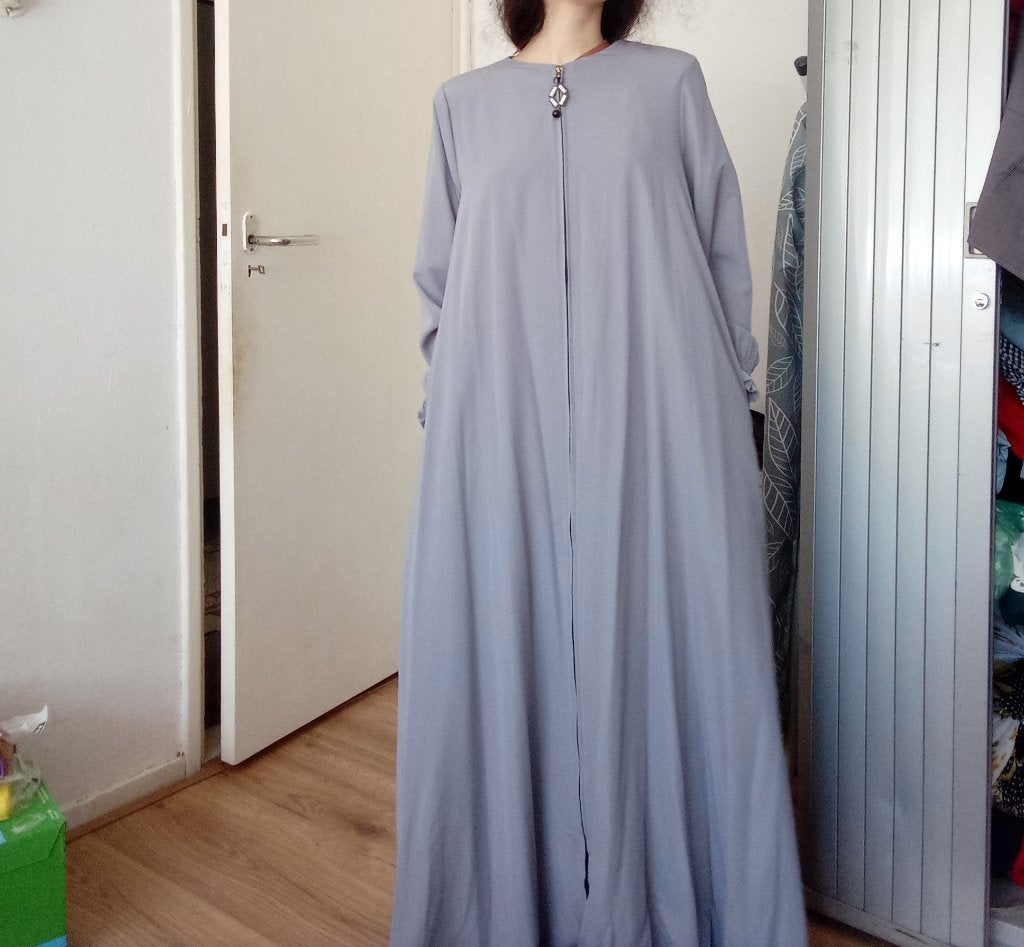 Nieuwe zwarte abaya met rits nieuw (M), Maat 38/40 (M), Verzenden, Zwart, Nieuw