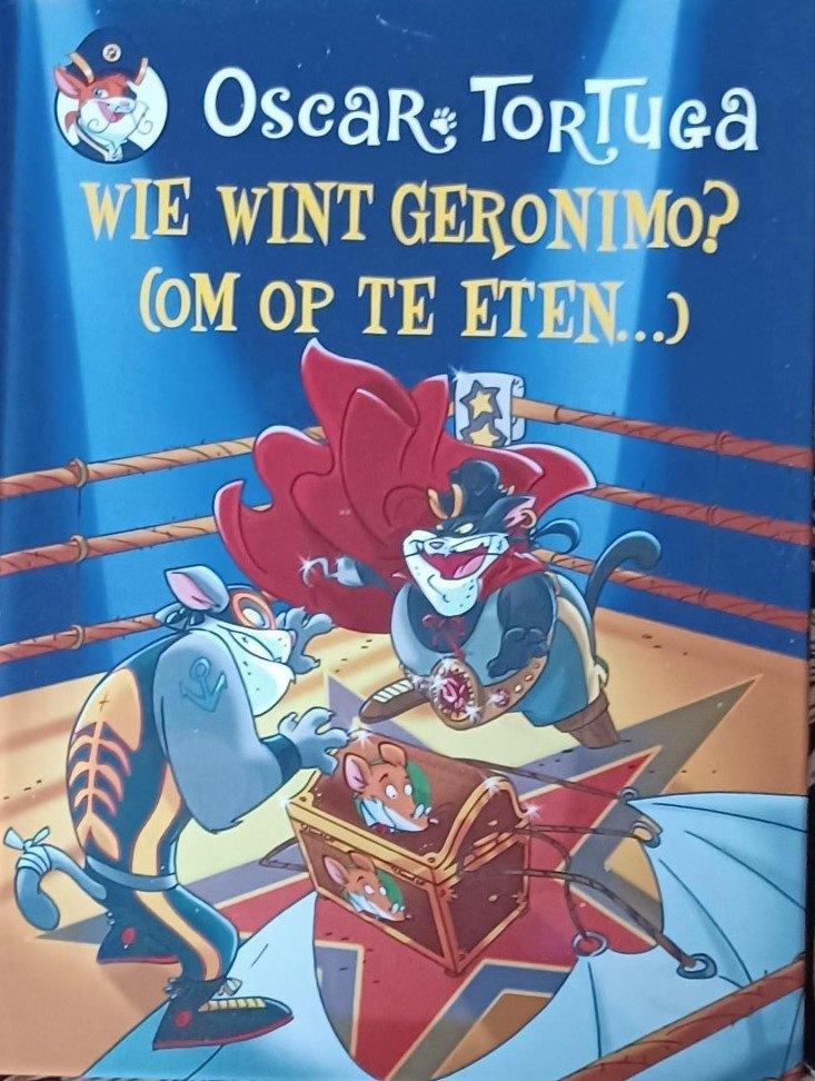 Boek- Oscar Tortuga - Wie wint Geronimo?om op te eten...No 2, Fictie algemeen, Geronimo Stilton, Ophalen of Verzenden, Zo goed als nieuw