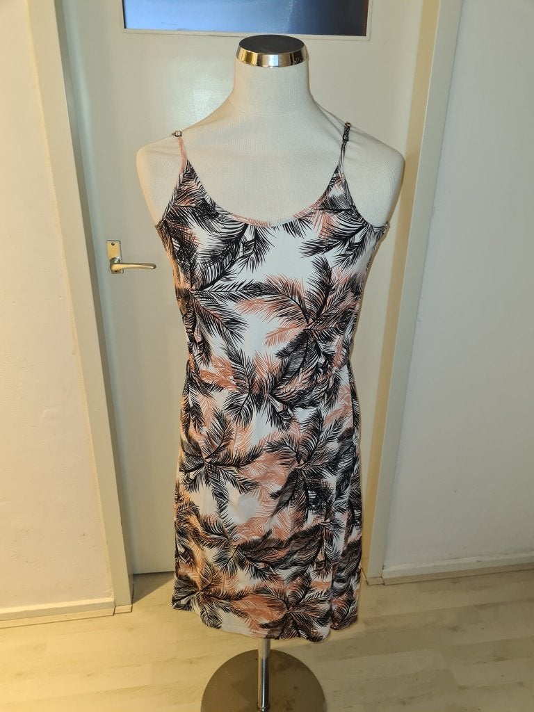 Zomerse jurk met palmboomprint  maat XL, Kleding | Dames, Meerkleurig, Maat 46/48 (XL) of groter, Ophalen of Verzenden, Zo goed als nieuw