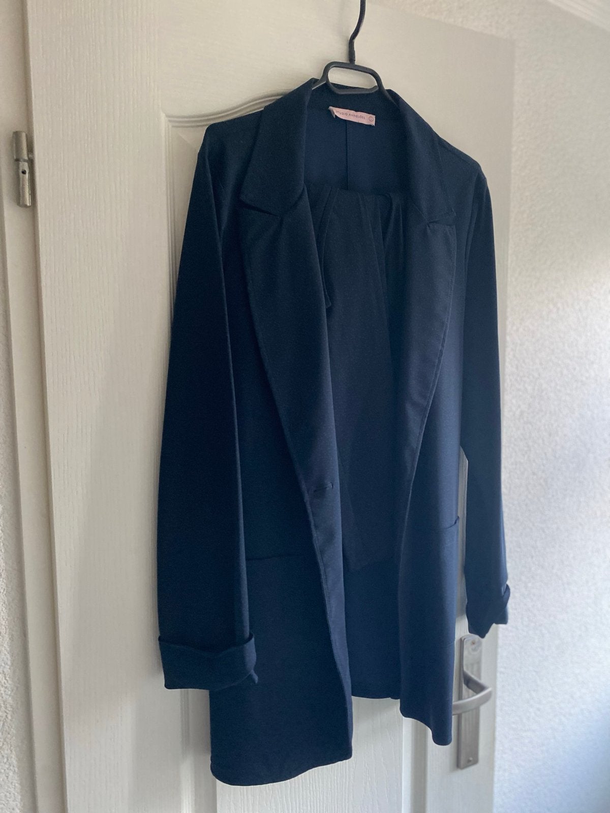 Studio Anneloes 3-delig pak donkerblauw met spikkeltje, Kostuum of Pak, Blauw, Maat 46/48 (XL) of groter, Ophalen of Verzenden