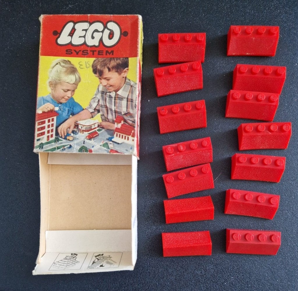 Lego 280 Dakstenen in eerste versie doosje (1959), Gebruikt, Lego, Ophalen of Verzenden, Complete set