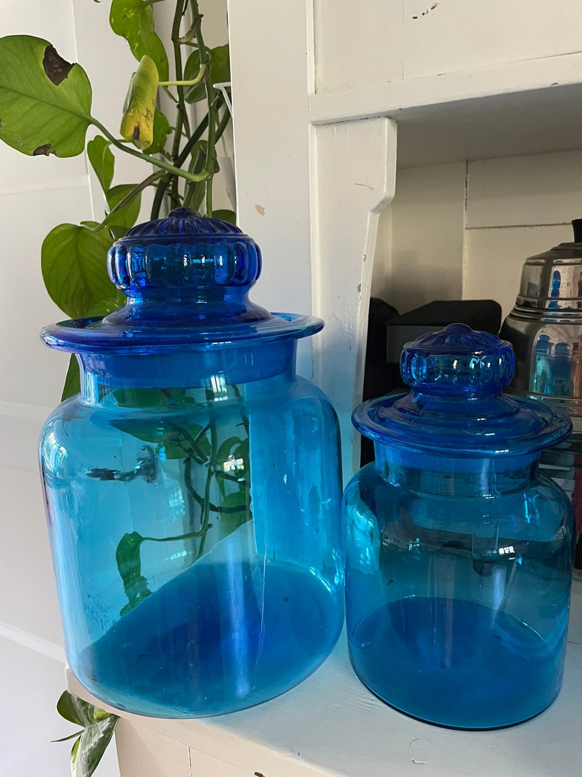 Vintage stopflessen cobalt blauw, Ophalen of Verzenden, Huis en Inrichting