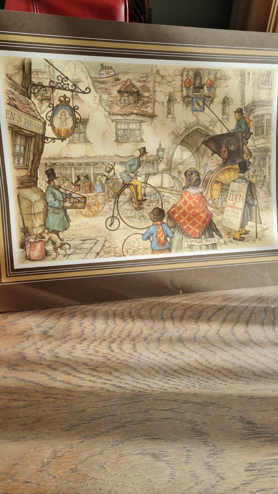 Anton Pieck Print - Historische Straatscène, Ophalen, Print, Print/reproductie, Gesigneerd