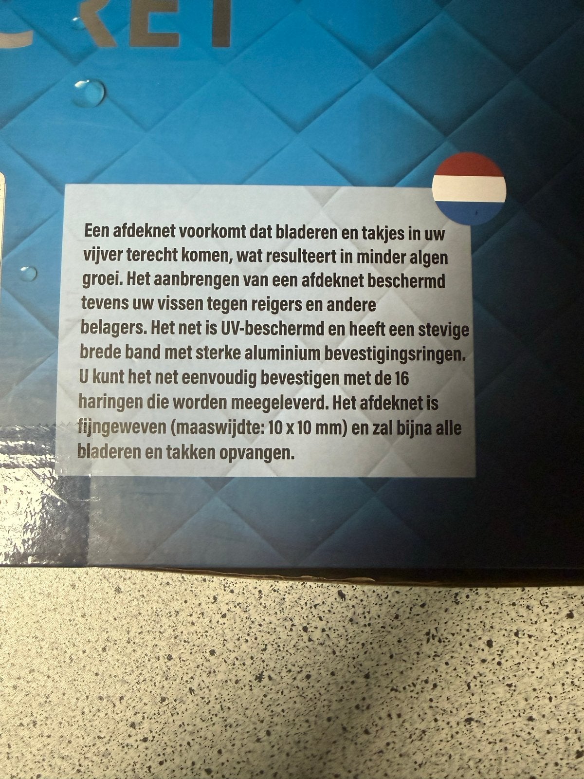 Nieuw vijver afdeknet 2 x 3 meter, Ophalen of Verzenden, Nieuw