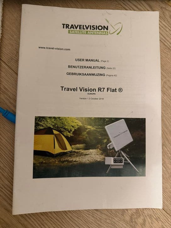 Travel Vision R7 Flat automatische satellietantenne, Ophalen, Zo goed als nieuw