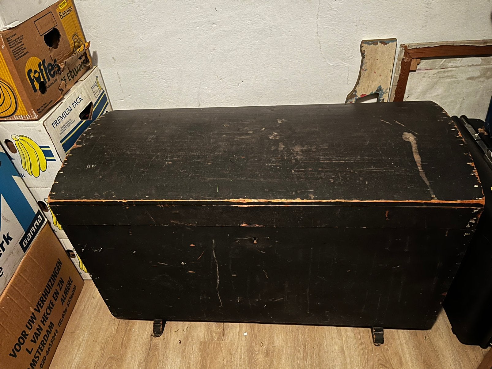 Oude reiskist, Huis en Inrichting, Ophalen, Gebruikt, 100 tot 150 cm