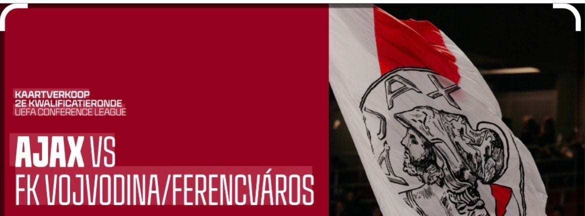 Ajax conference league vak (1e ring) 2 kaarten naast elkaar, Tickets en Kaartjes, Sport | Voetbal, Twee personen