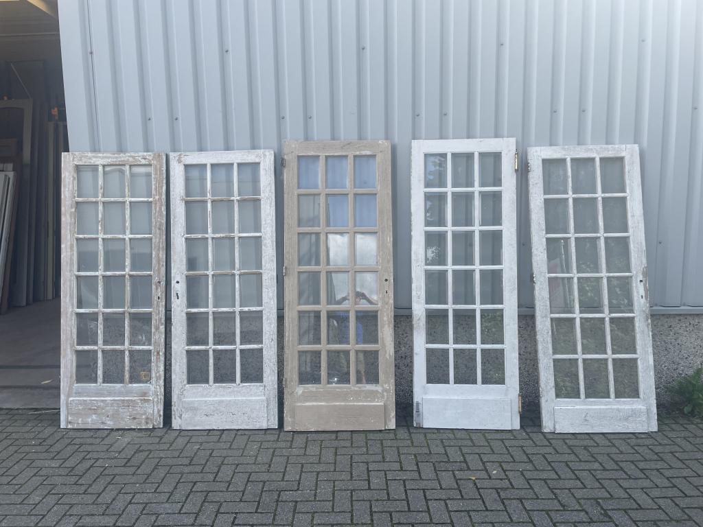5 antieke binnendeuren met facet geslepen glas, Doe-het-zelf en Verbouw, Deuren en Horren, Jurgen.hoogenboezem@gmail.com, 80 tot 100 cm