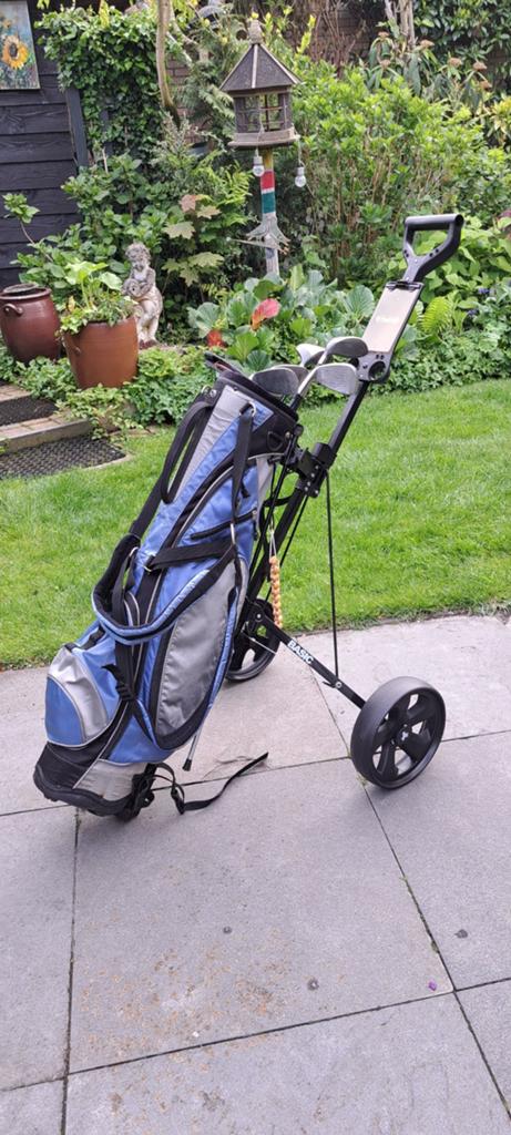 Complete dames beginners golfset incl.trolley etc.etc., Ophalen, Gebruikt, Set