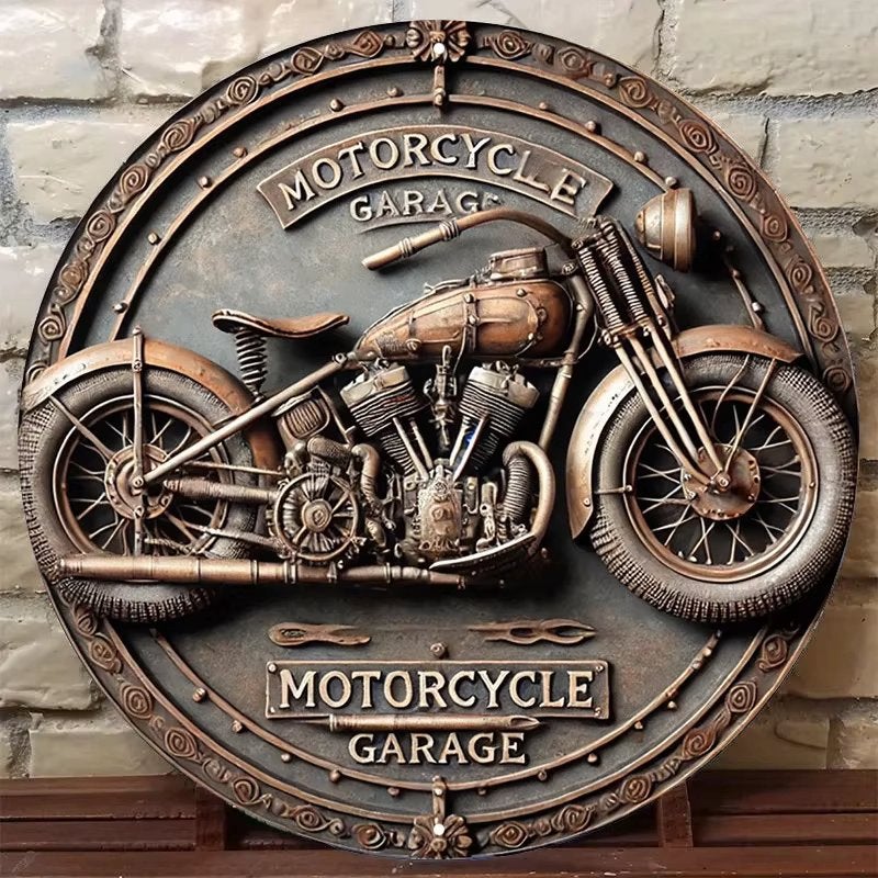 Motorcycle Garage Wandplaat, Verzenden, Nieuw, Wandbord of Wandpaneel