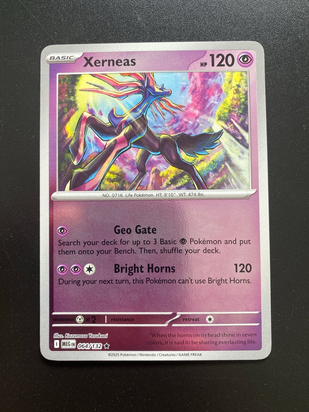 Xerneas 064/132 Rare Reverse Holo Pokémon Mega Evolution, Ophalen of Verzenden, Zo goed als nieuw, Losse kaart, Foil