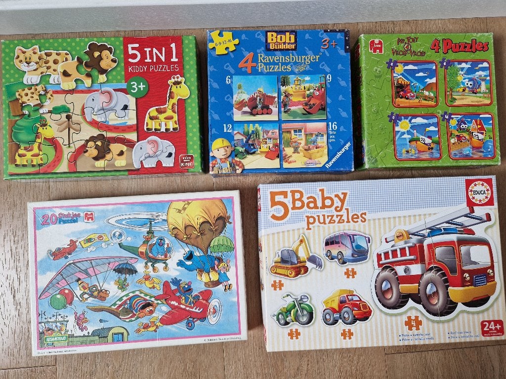 5 kinderpuzzels, Ophalen of Verzenden, 10 tot 50 stukjes, Gebruikt, 2 tot 4 jaar