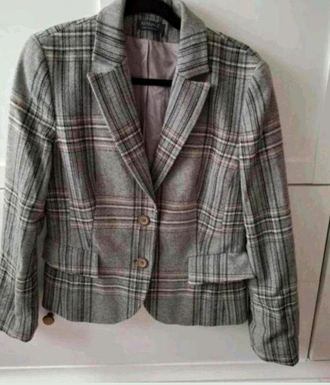 Apanage Collection Geruite Blazer Grijs/Roze – maat M, Kleding | Dames, Maat 38/40 (M), Ophalen of Verzenden, Zo goed als nieuw