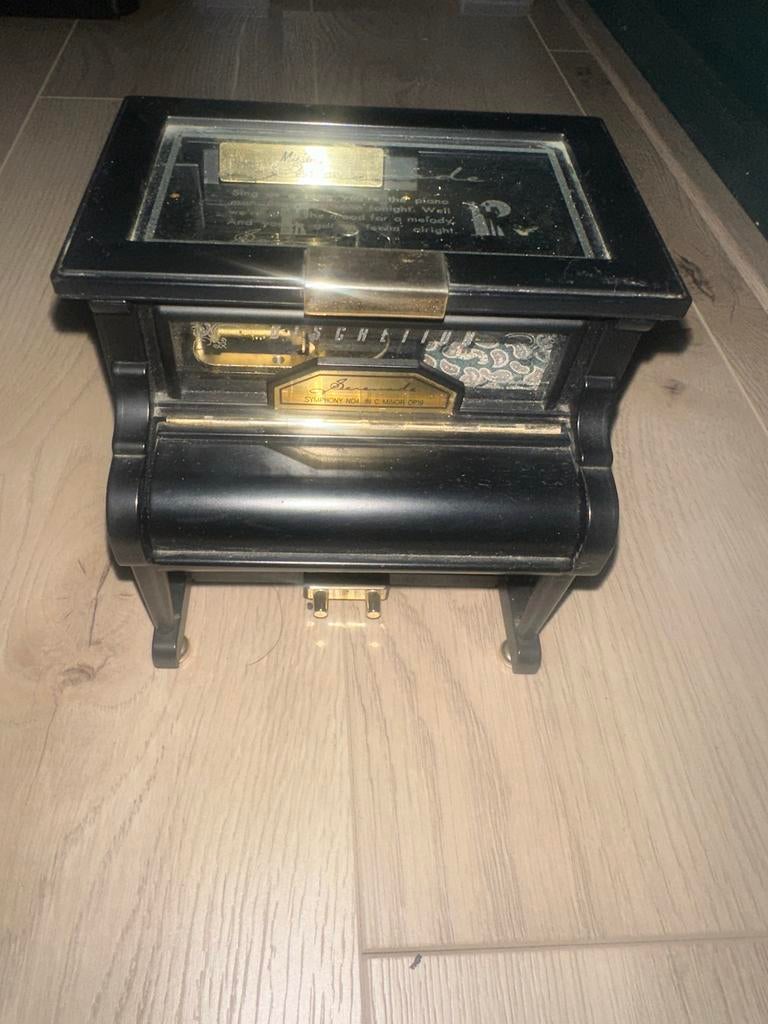 Muziekdoos Sieraden Doos Piano Vorm Vintage, Antiek en Kunst, Verzenden