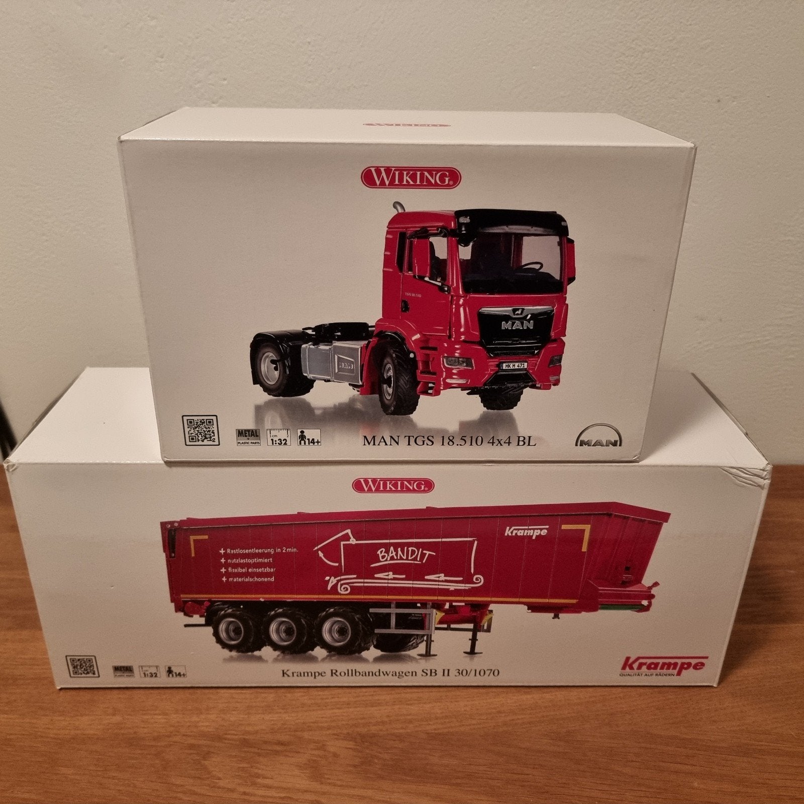 Set MAN TGS + Krampe Rollbandwagen Wiking, Ophalen of Verzenden, Nieuw, Tractor of Landbouw, Overige merken