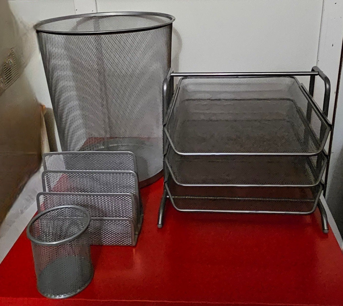 Buro set:Ikea  brievenbak, prullenbak, pennenbakje, Ophalen of Verzenden, Gebruikt