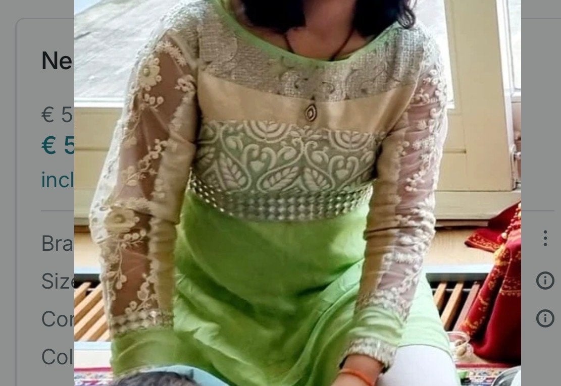 Elegante Indiase tuniek met borduursels, Kleding | Dames, Ophalen of Verzenden, Zo goed als nieuw, Maat 36 (S), Onder de knie
