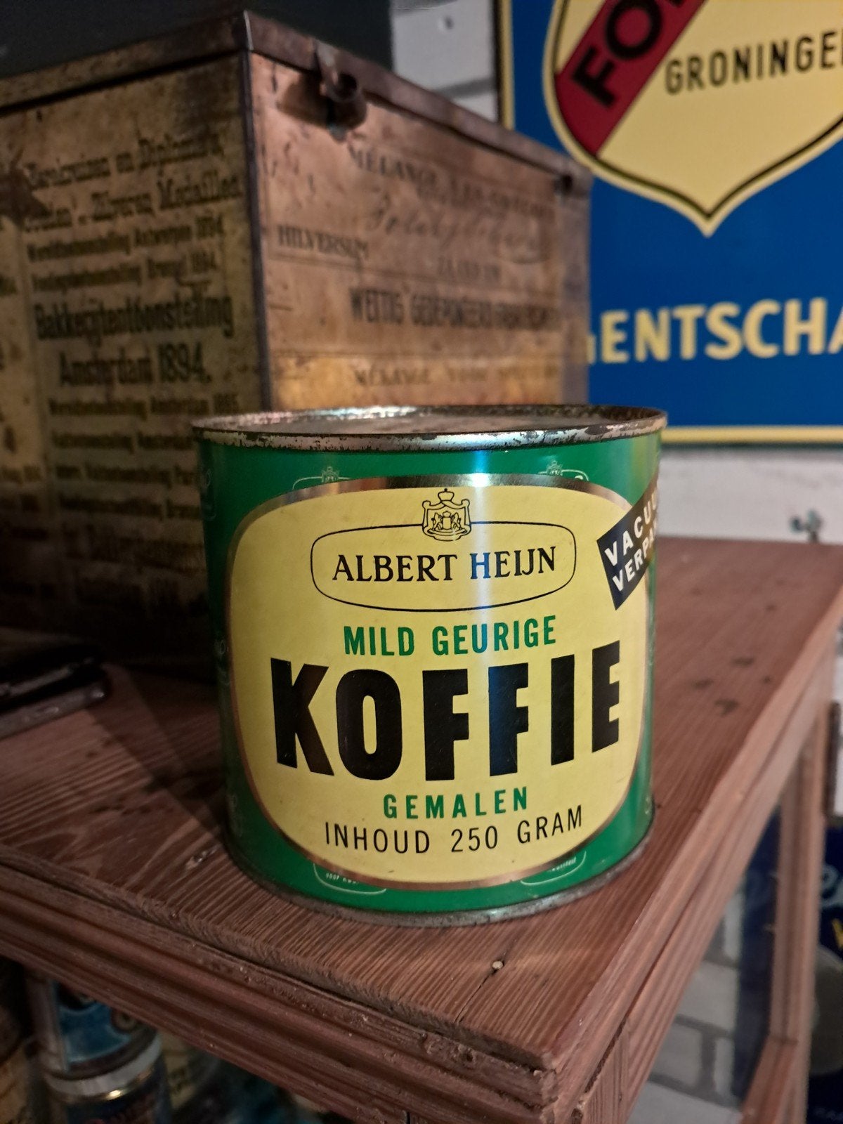 Albert Heijn koffie blikje, Verzamelen, Blikken, Ophalen of Verzenden, Gebruikt, Koffie