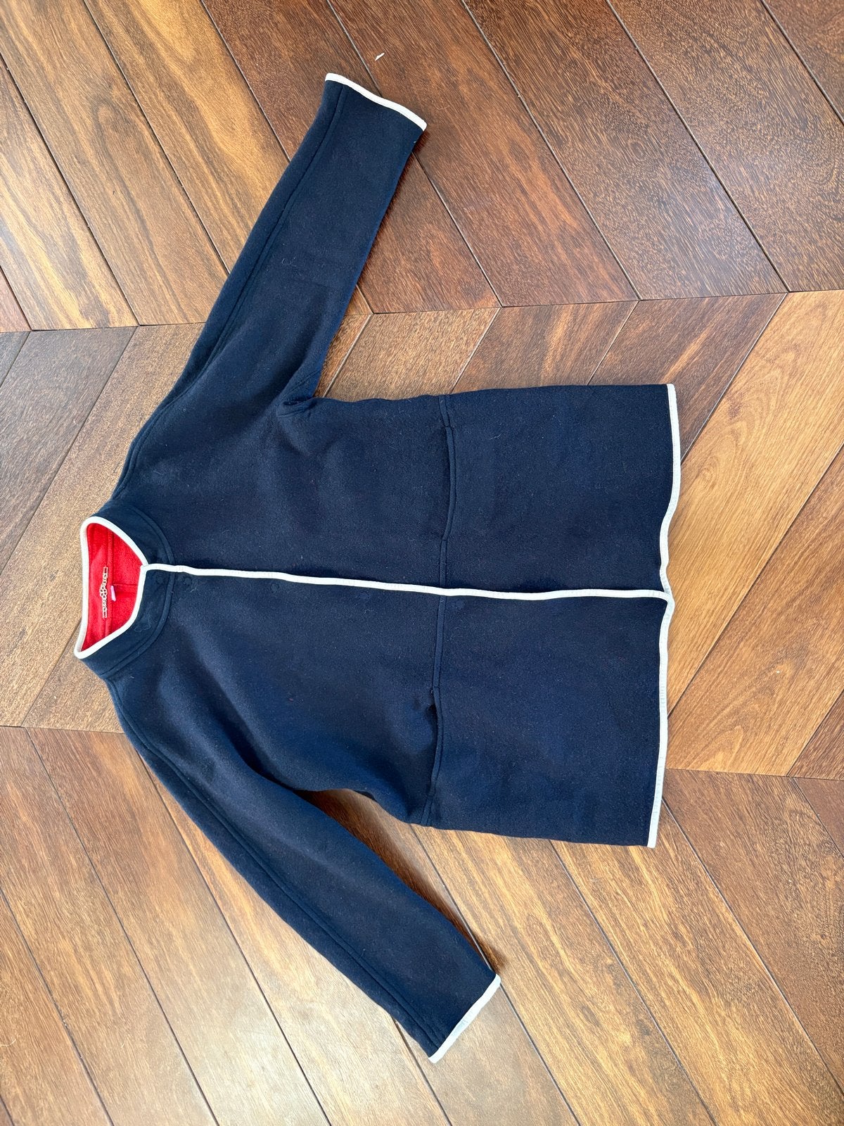 Basler blauwen wollen jas met rode voering maat XL, Ophalen, Maat 46/48 (XL) of groter, Blauw