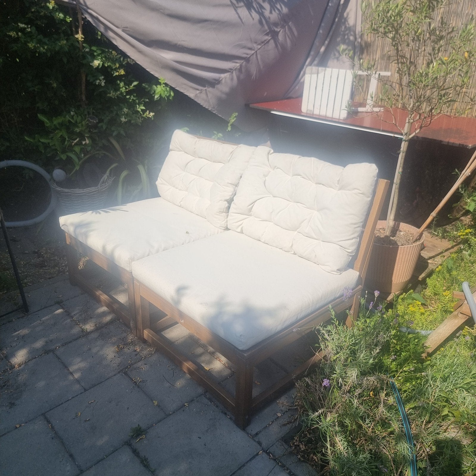 NÄMMARÖ 2-zitsbank – buiten (IKEA) ophalen in leiden, Gebruikt, Bank, Hout, Ophalen