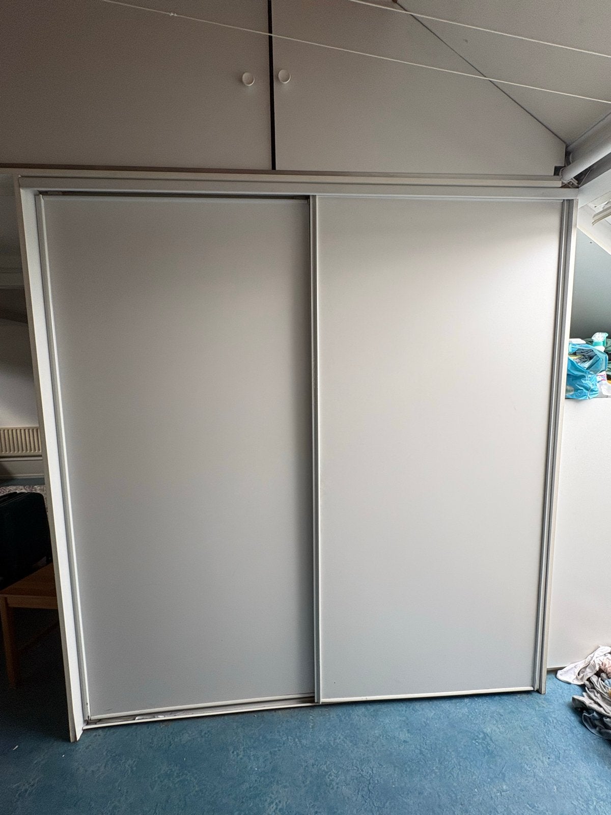 Witte kledingkasten met schuifdeuren – groot & klein, Huis en Inrichting, Kasten | Kledingkasten, Ophalen, Met plank(en), Gebruikt