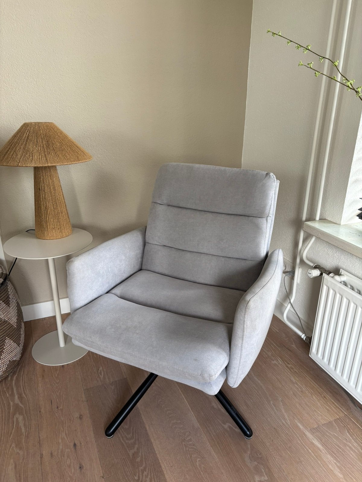 Fauteuil stoel loods 5 grijs (japandi), Ophalen, Zo goed als nieuw, 50 tot 75 cm