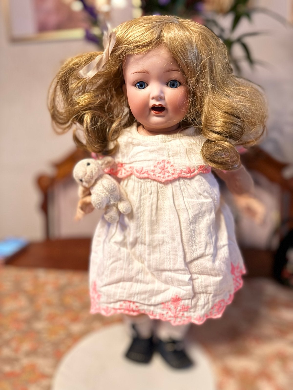 Antieke Heubach Koppelsdorf Porseleinen Pop, 1900, 45cm, Ophalen of Verzenden, Zo goed als nieuw, Pop