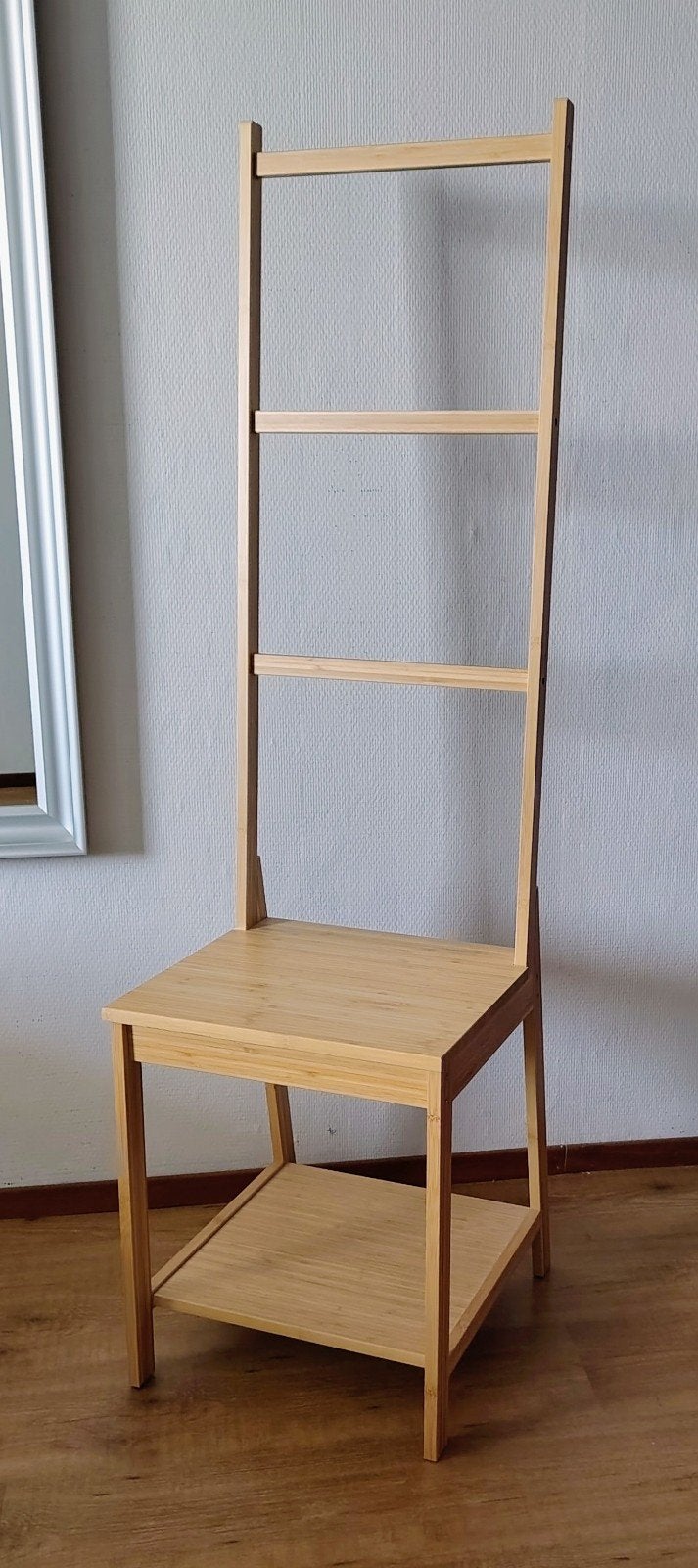 IKEA RÅGRUND Stoel met handdoekenrek, bamboe, Huis en Inrichting, Ophalen, Overige materialen, Overige kleuren, Zo goed als nieuw