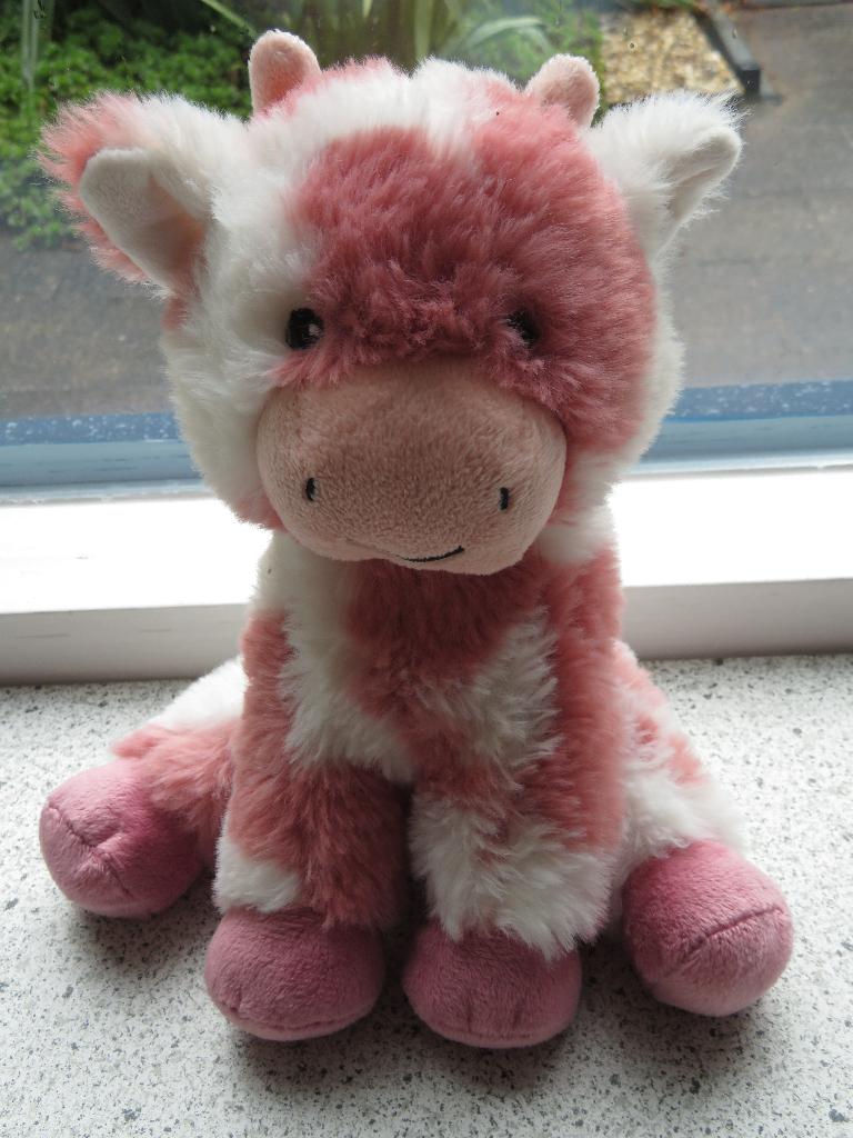 Roze met wit koetje / koe van Primark  meet ca 23 cm zittend, Verzenden, Wasbaar, Zo goed als nieuw, Middelgroot (20 tot 80 cm)