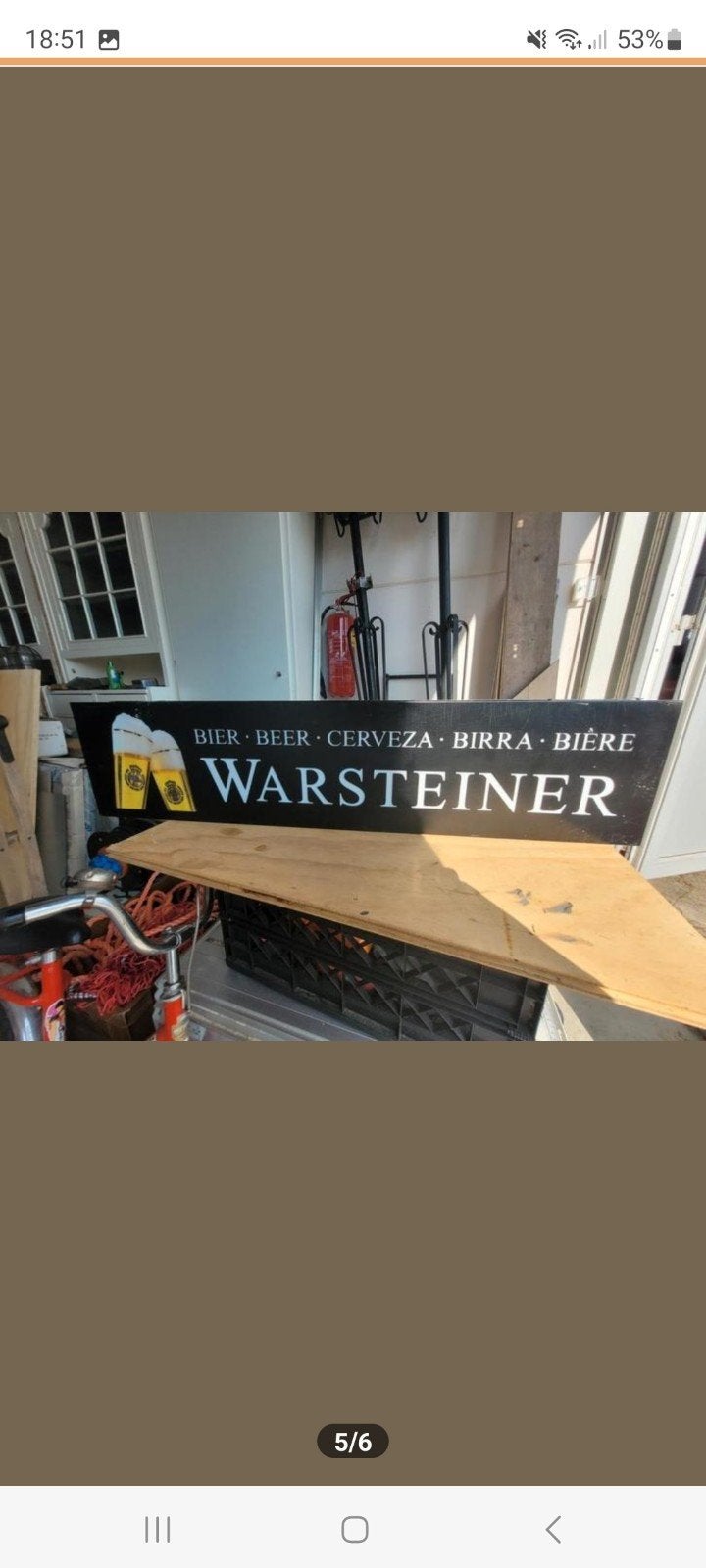 Warsteiner lichrbak dubbelzijdig, Ophalen