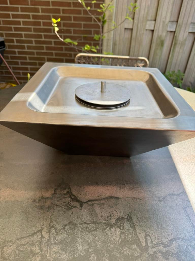 RVS gelbrander / tafelhaard (2 stuks), Tuin en Terras, Ophalen of Verzenden, Zo goed als nieuw