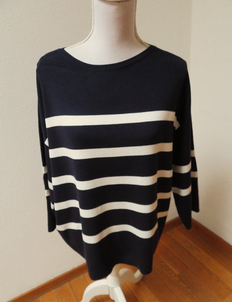S16 Betty Barclay oversized trui blauw wit maat 40, Maat 38/40 (M), Blauw, Betty Barclay, Nieuw